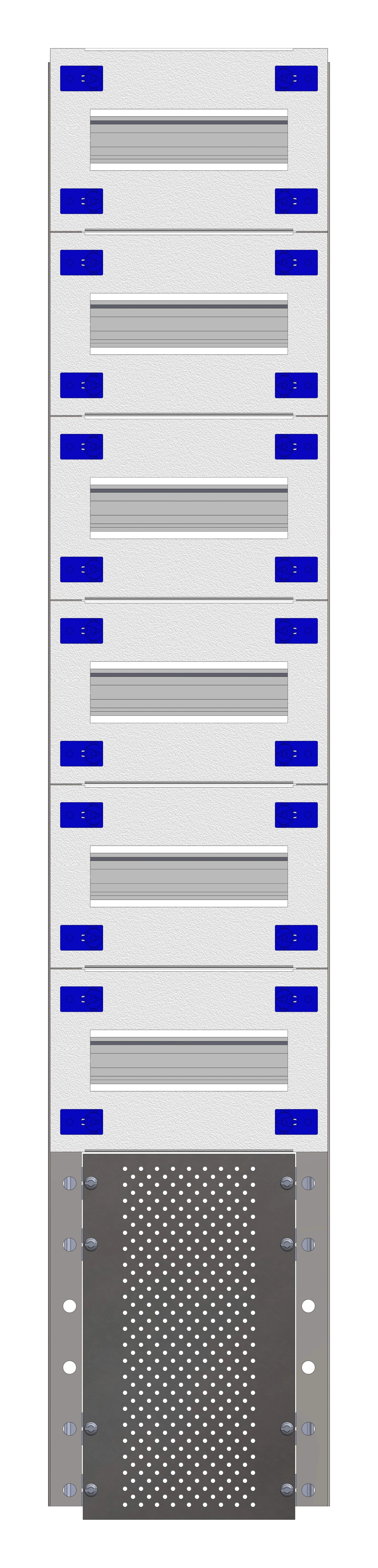 Combination Distributor Modular chassis 208mm 24HU, complete