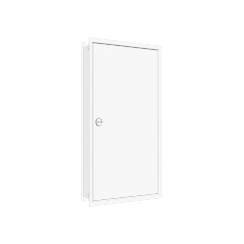 Flush-mounted frame flat + door 2-18, 3-part system, 100mm