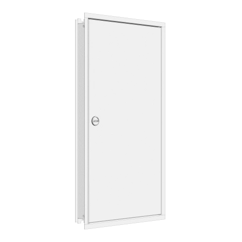 Flush-mounted frame flat + door 2-21, 3-part system, 100mm