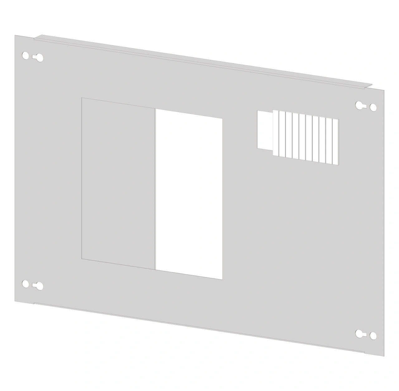 Front plate sheet steel with cutout 196x187mm, 2 unit-wide
