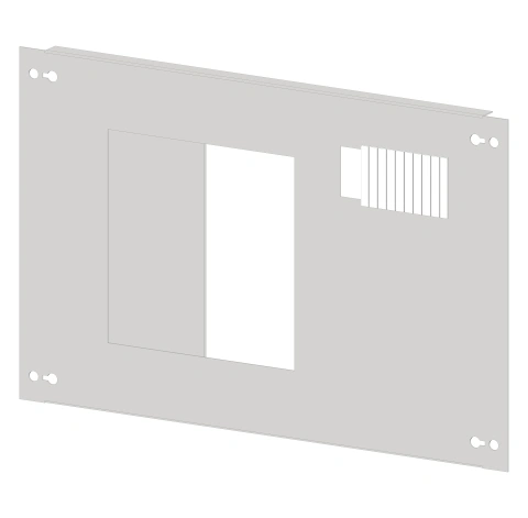 Front plate sheet steel with cutout 196x187mm, 2 unit-wide