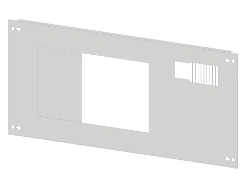Front plate sheet steel with cutout 196x187mm, 3 unit-wide