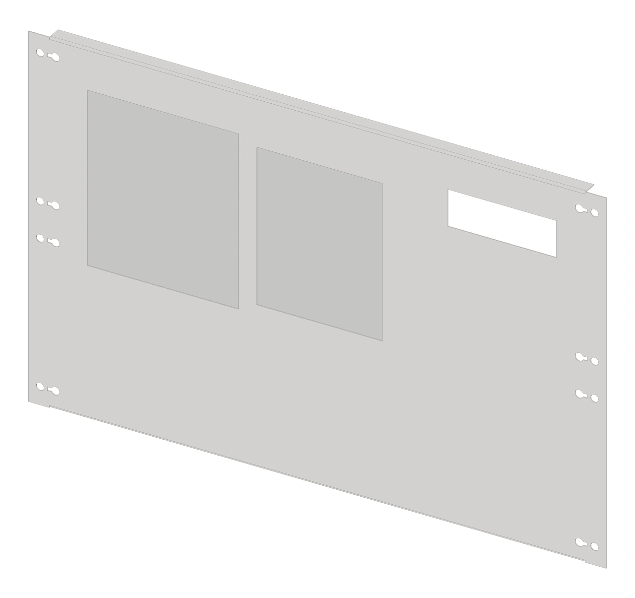 Front plate 3B10 sheet steel with cutout, 3 unit-wide