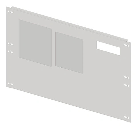Front plate 3B10 sheet steel with cutout, 3 unit-wide