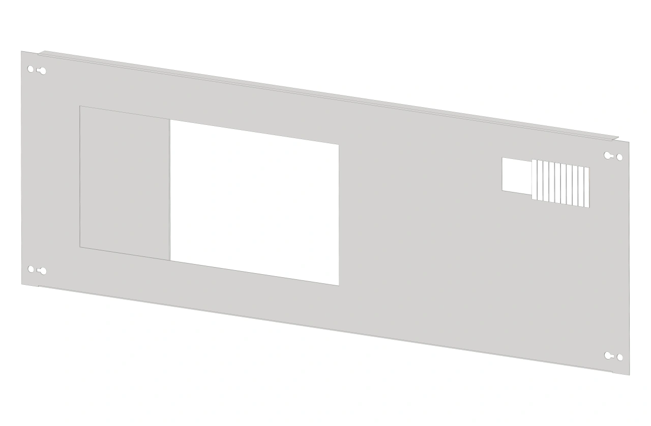 Front plate sheet steel with cutout 196x187mm, 4 unit-wide