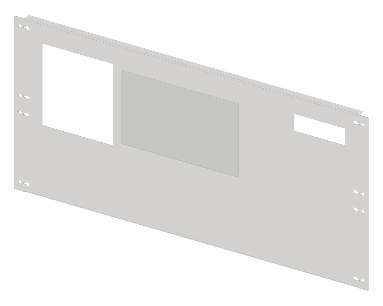 Front plate 4B10 sheet steel with cutout, 4 unit-wide