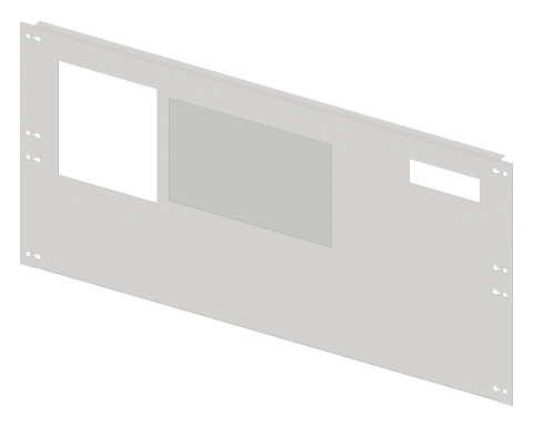 Front plate 4B10 sheet steel with cutout, 4 unit-wide