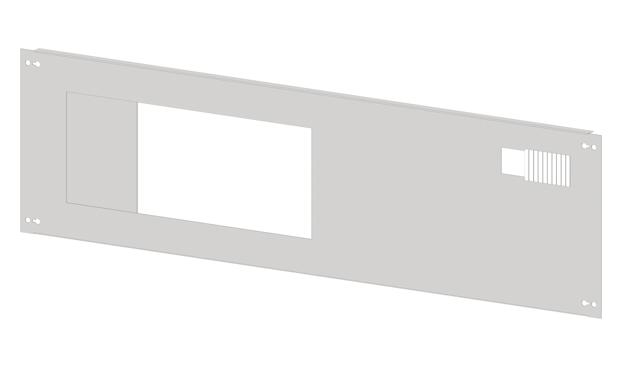 Front plate sheet steel with cutout 196x187mm, 5 unit-wide