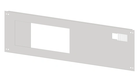 Front plate sheet steel with cutout 196x187mm, 5 unit-wide