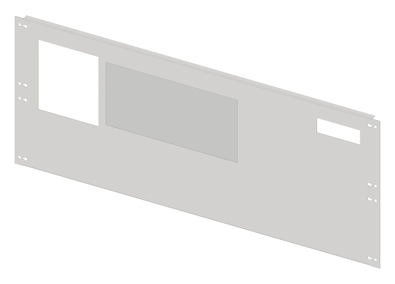 Front plate 5B10 sheet steel with cutout, 5 unit-wide