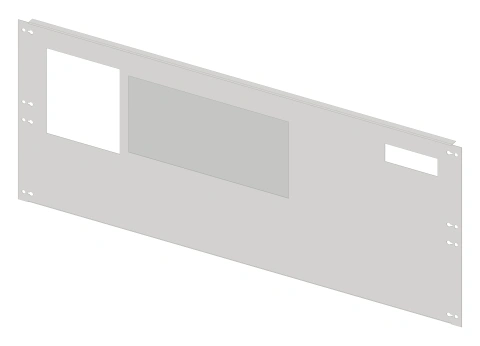 Front plate 5B10 sheet steel with cutout, 5 unit-wide