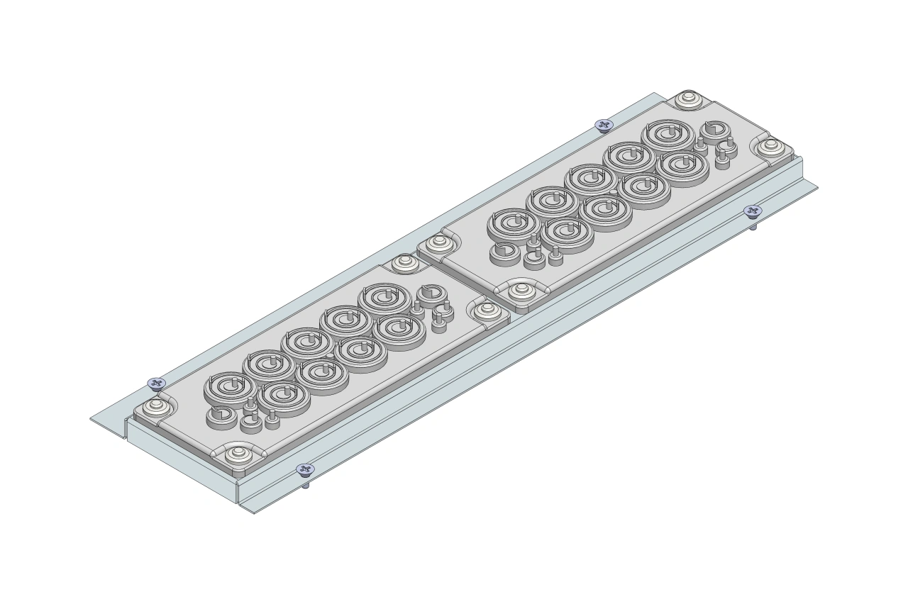 Push through gland plate IP20C, 18x 18-30 mm cable glands