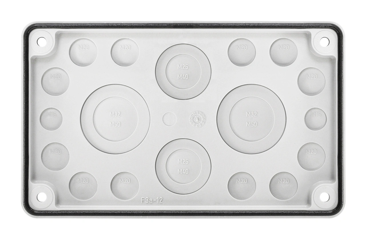 Cable entry gland plate 2xM16, 12xM20, 2xM40/25, 2xM50/32