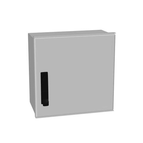 Cutie poliester+uşă plină+mâner+3pct. închid, 400x400x200mm