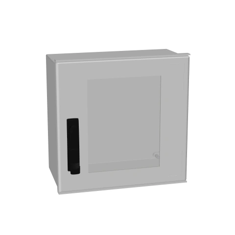 Cutie poliest.+uşă trans.+mâner+3pct. închid,400x400x200mm
