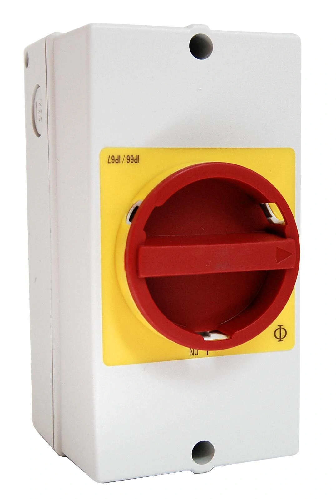 Comutator 0-1, 25A, 3p + 2 c.aux. + cleme PE
