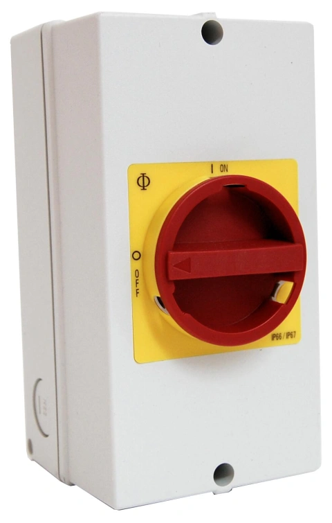 Comutator principal de avarie capsulat 0-1 25A 6p + 1ND/1NI