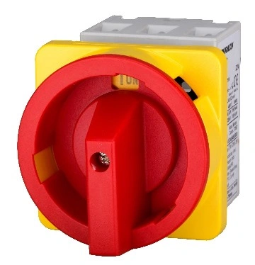 Comutator principal de panou 63A, 3 poli, 22kW, roșu