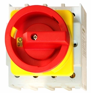 Comutator principal de panou 20A, 4 poli, 7,5kW, roșu