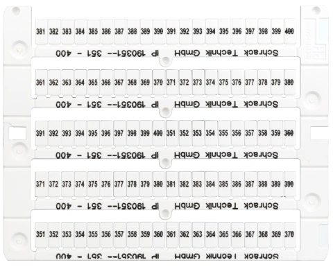 Marcaje pentru cleme şir TB şi ST, 351-400 (câte două)