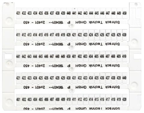 Marcaje pentru cleme şir TB şi ST, 401-450 (câte două)