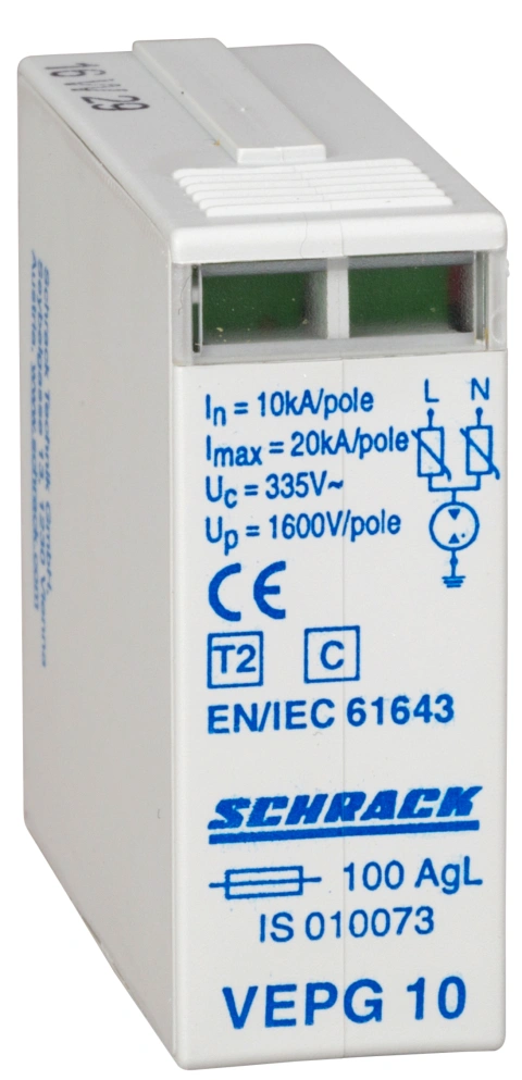 Modul descărcător cl. T2(C) 1UH (L+N) In=10kA, 335V, VEPG