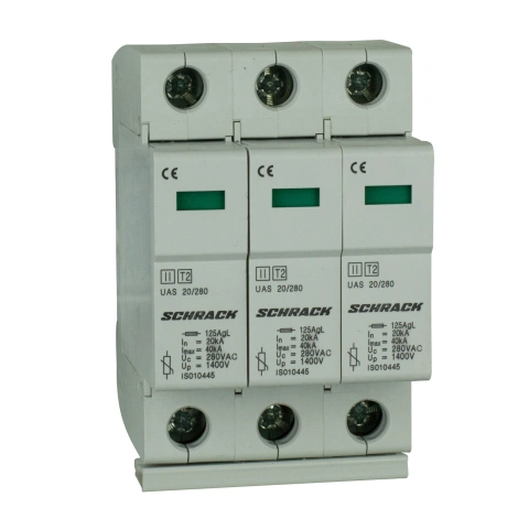 Descărcător complet, T2/C, 3p, 3x20kA/280V - Seria UAS