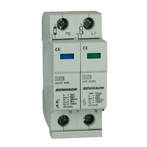 Descărcător complet, T2/C, 1+1, 20kA/280V - Seria UAS