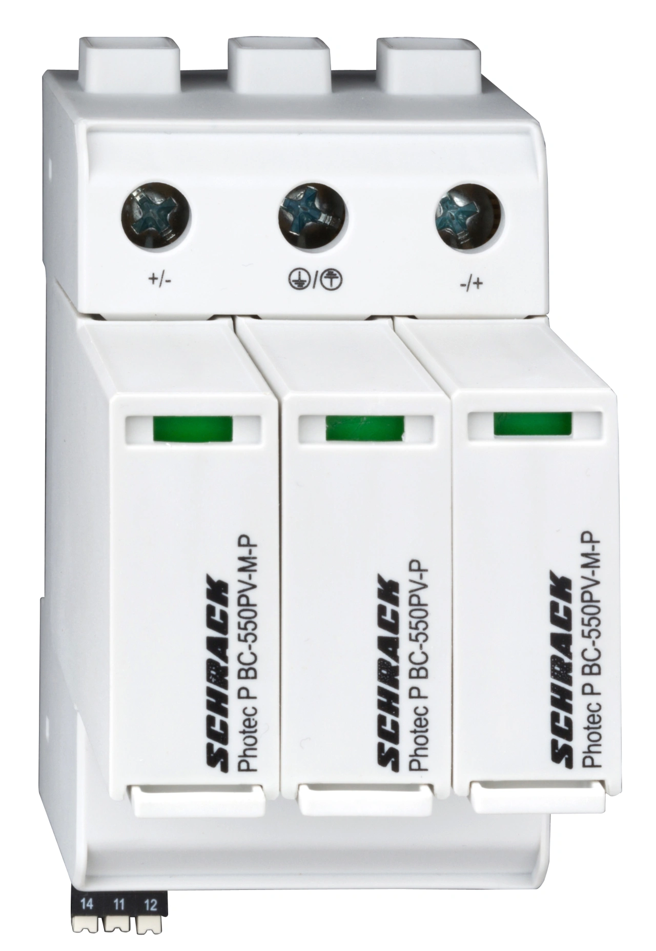 Descărcător broşabil, clasa1+2(B+C) 1100V c.c.,12,5kA+c.aux.