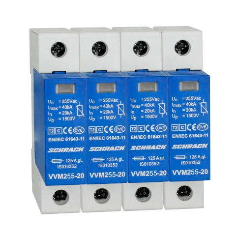 Set descărcător VARTEC T2(C), pt. TN-S 255V/20kA, 4+0