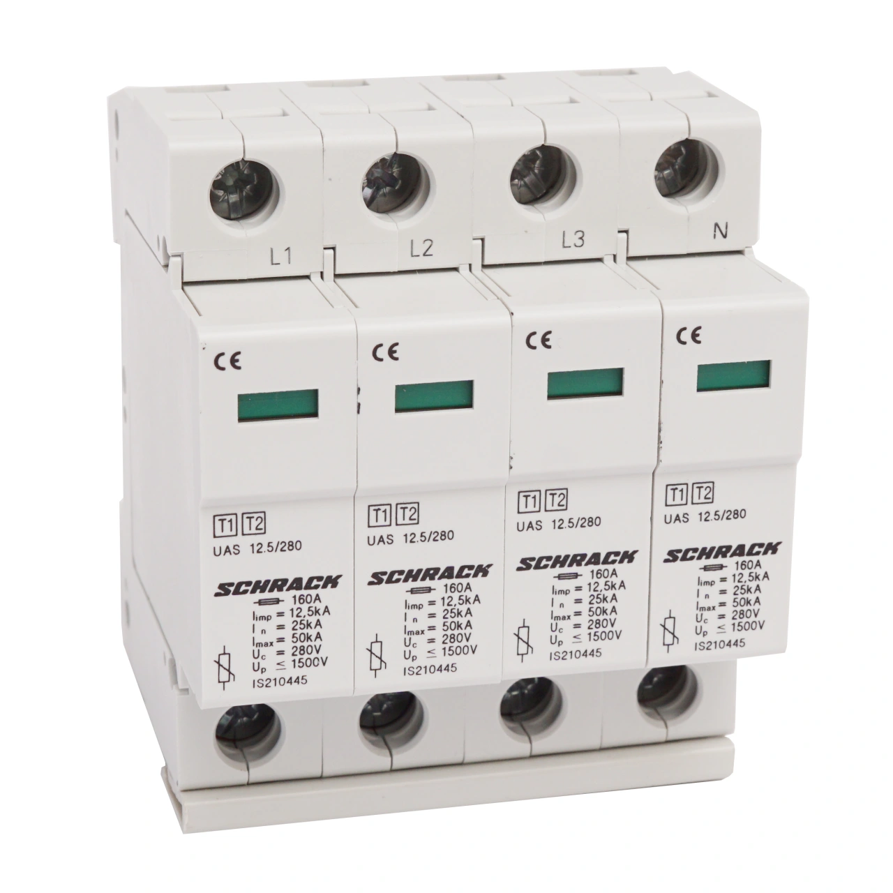 Descărcător complet T1+T2/BC 4P, TNS,12,5 kA/280V-Seria UAS