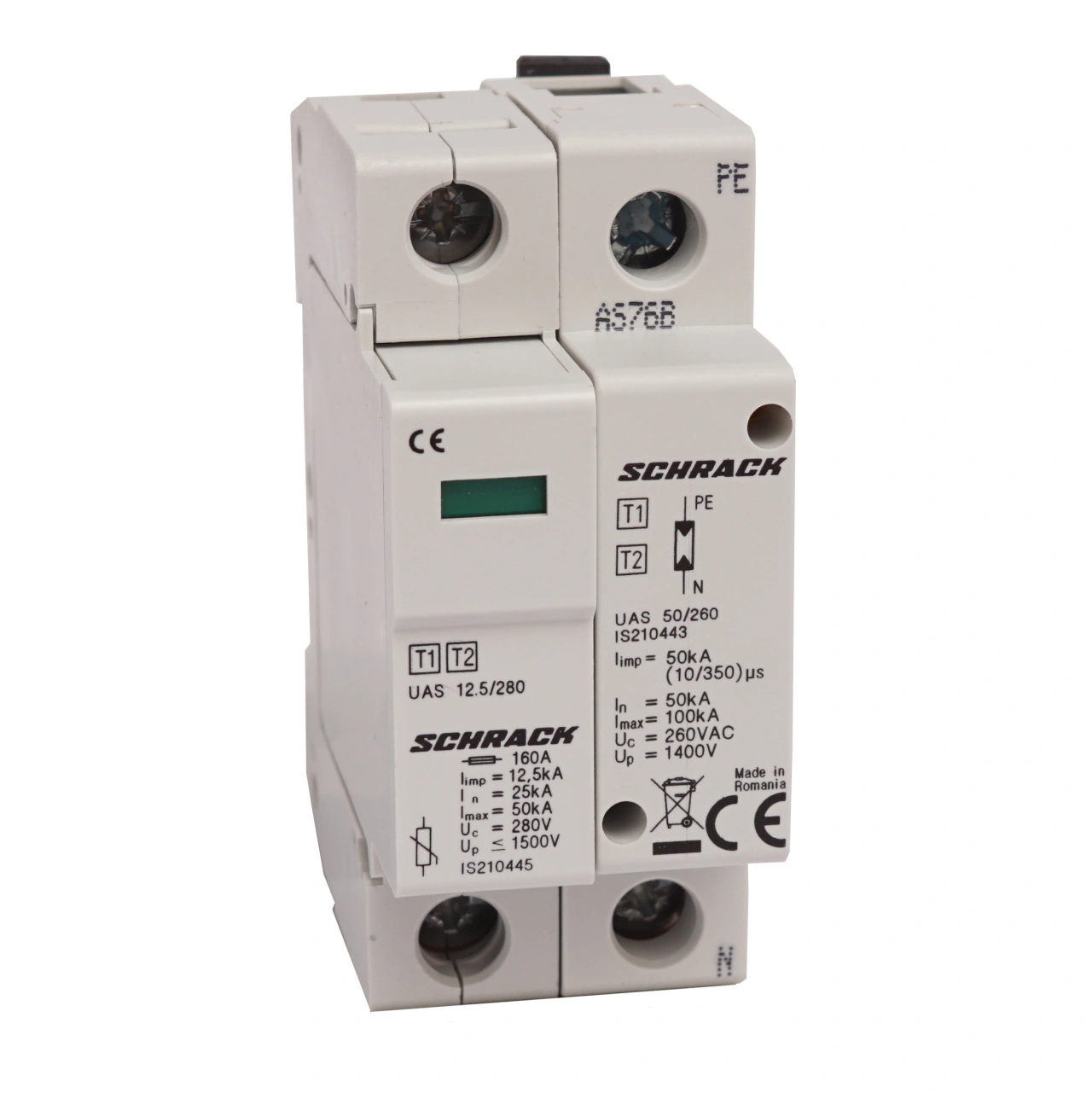 Descărcător complet T1+T2/BC 1+1, 12,5 kA/280V - Seria UAS