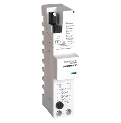 Surge arrester 3+1 TT,Cl.I+II+III,300V,7.5kA+RC + fuse