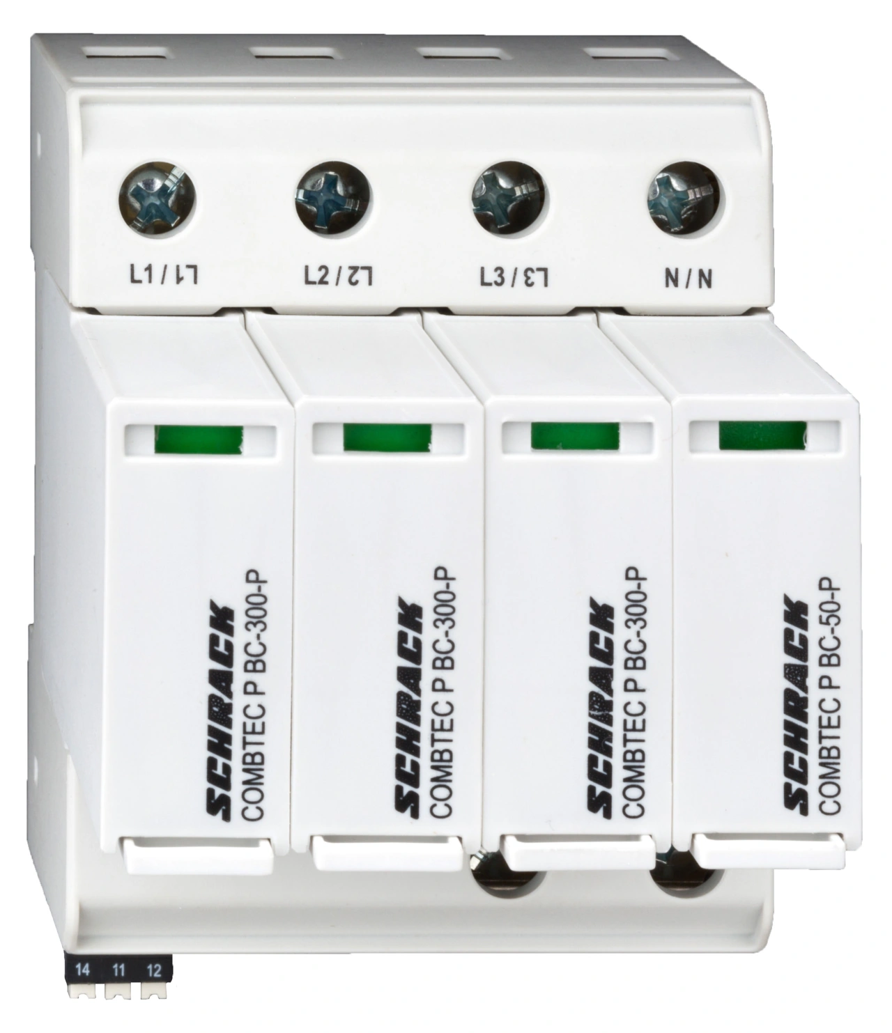 Descărcător broşabil,3+1 TT,Cl.I+II (B+C) 300V / 12.5kA