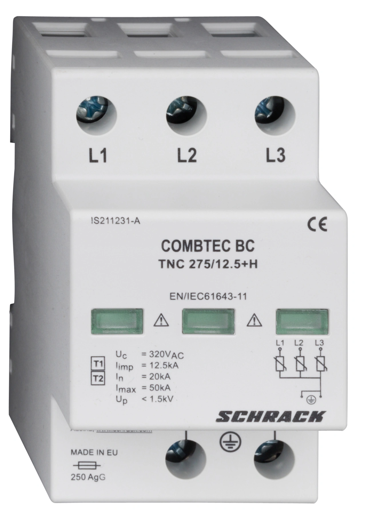 Descarcator COMBTEC BC TNC 275/12,5+contact auxiliar