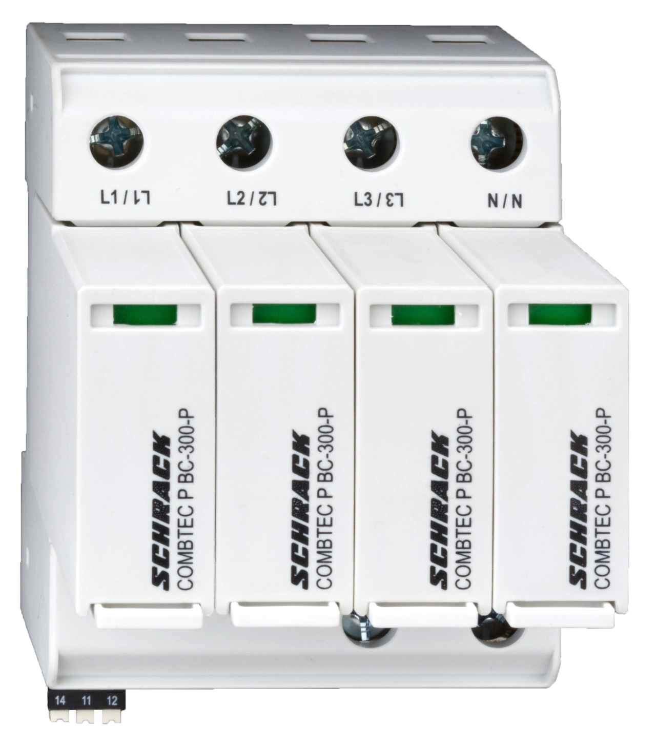 Descărcător broşabil,4+0 TNS,Cl.I+II (B+C) 300V / 12.5kA+RC
