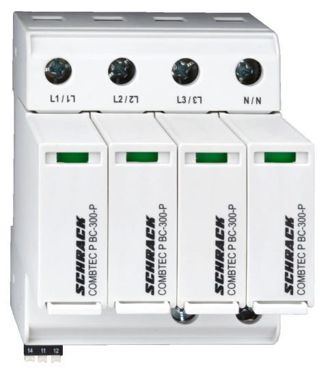 Descărcător broşabil,4+0 TNS,Cl.I+II (B+C) 300V / 12.5kA+RC