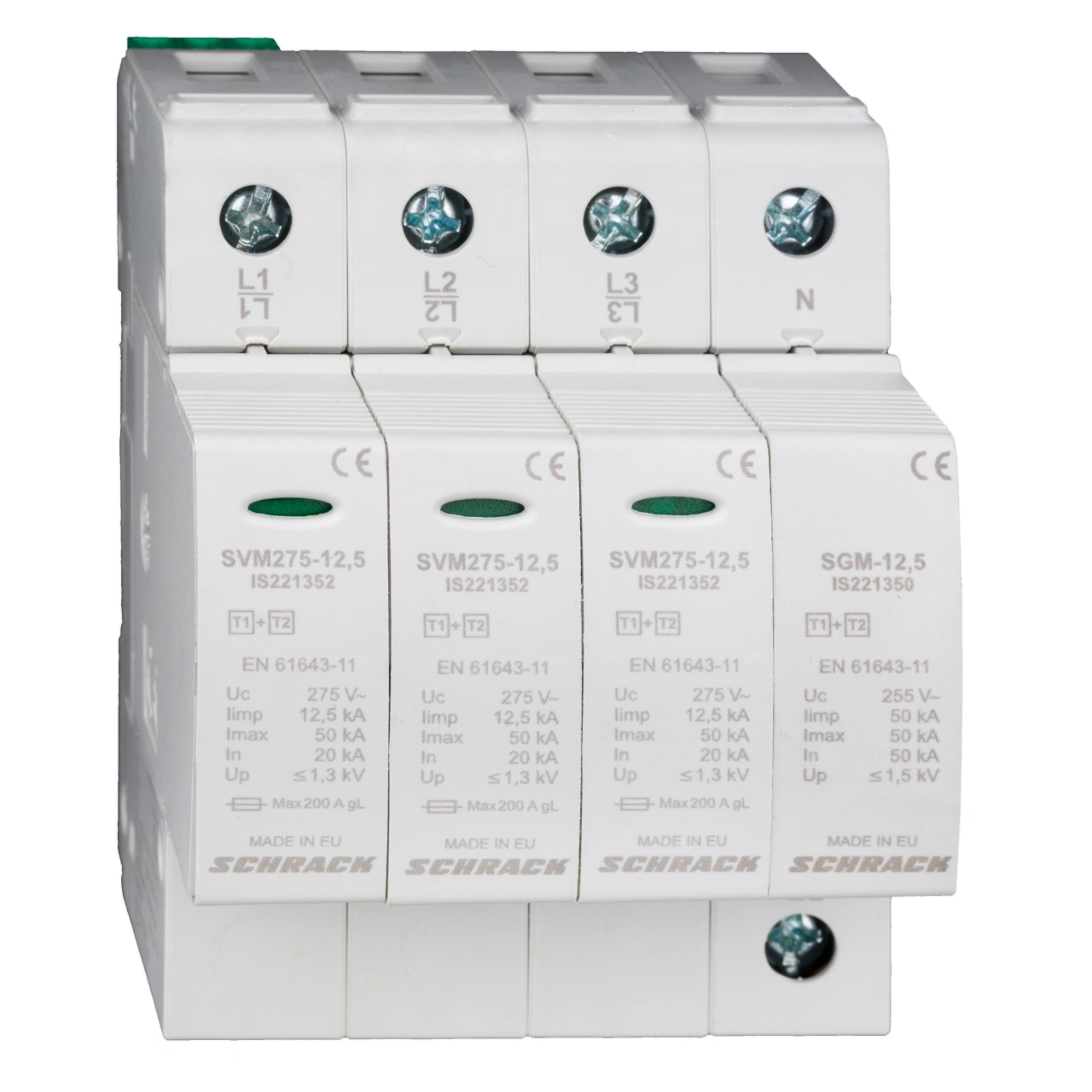 Descărcător 3+1 TT,Clasa I+II(B/C)275V,limp12,5kA+ca