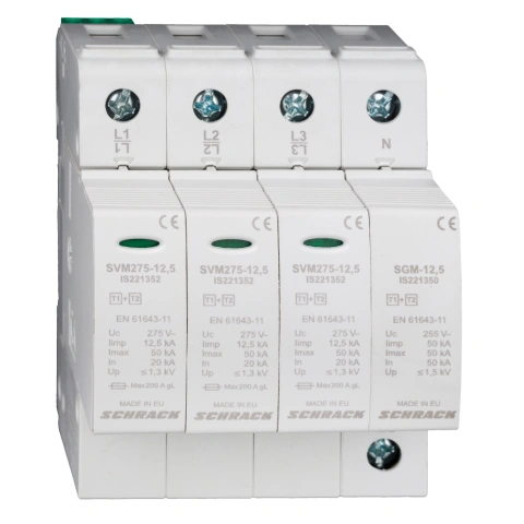 Descărcător 3+1 TT,Clasa I+II(B/C)275V,limp12,5kA+ca