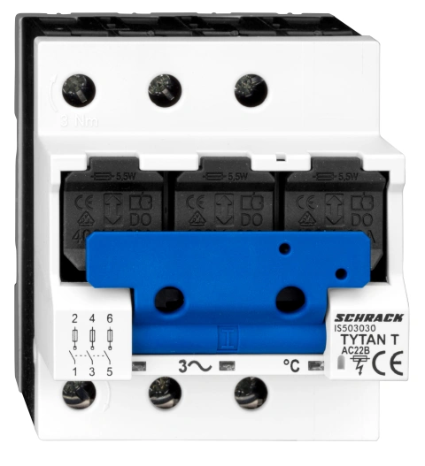 Separator de sarcină pt. portfuz. D0+10x38 TYTAN-T 3p, 63A