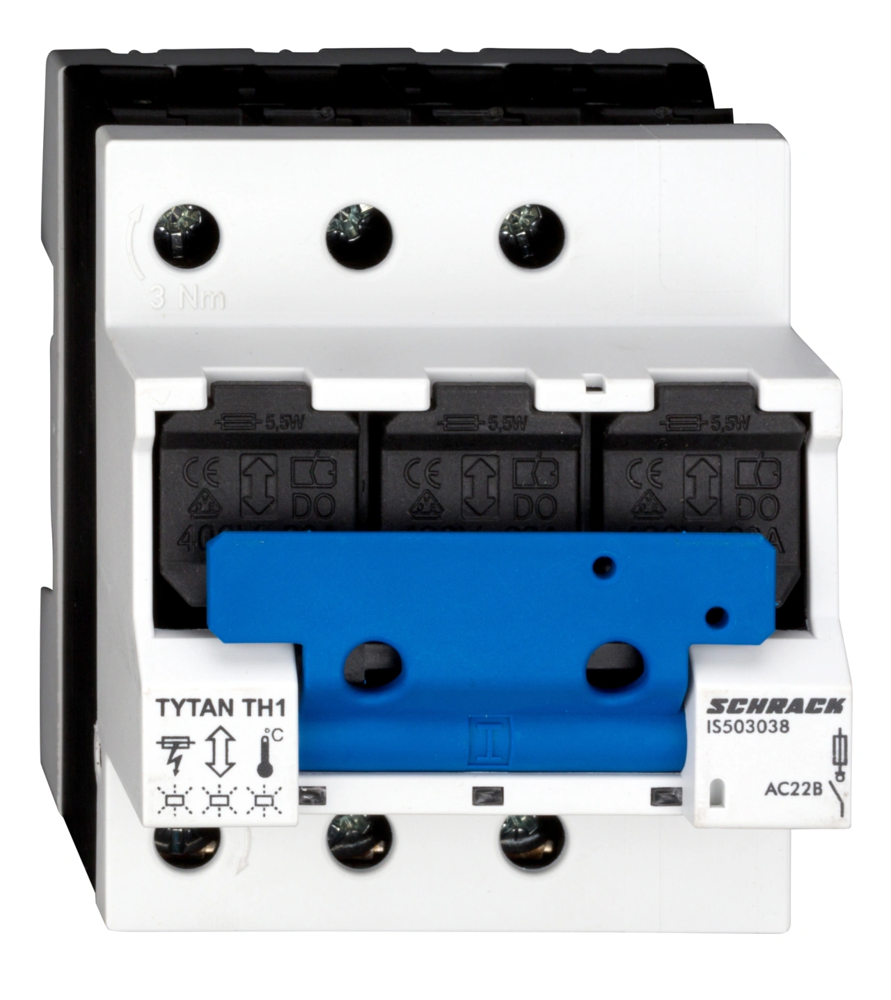 Separator sarc. pt. fuz. D0 TYTAN-TH1 3p, 63A, cu suprav.