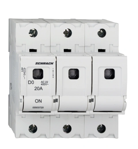 Soclu pentru portfuzibile D02, seria ARROW S, 3-poli, 20A