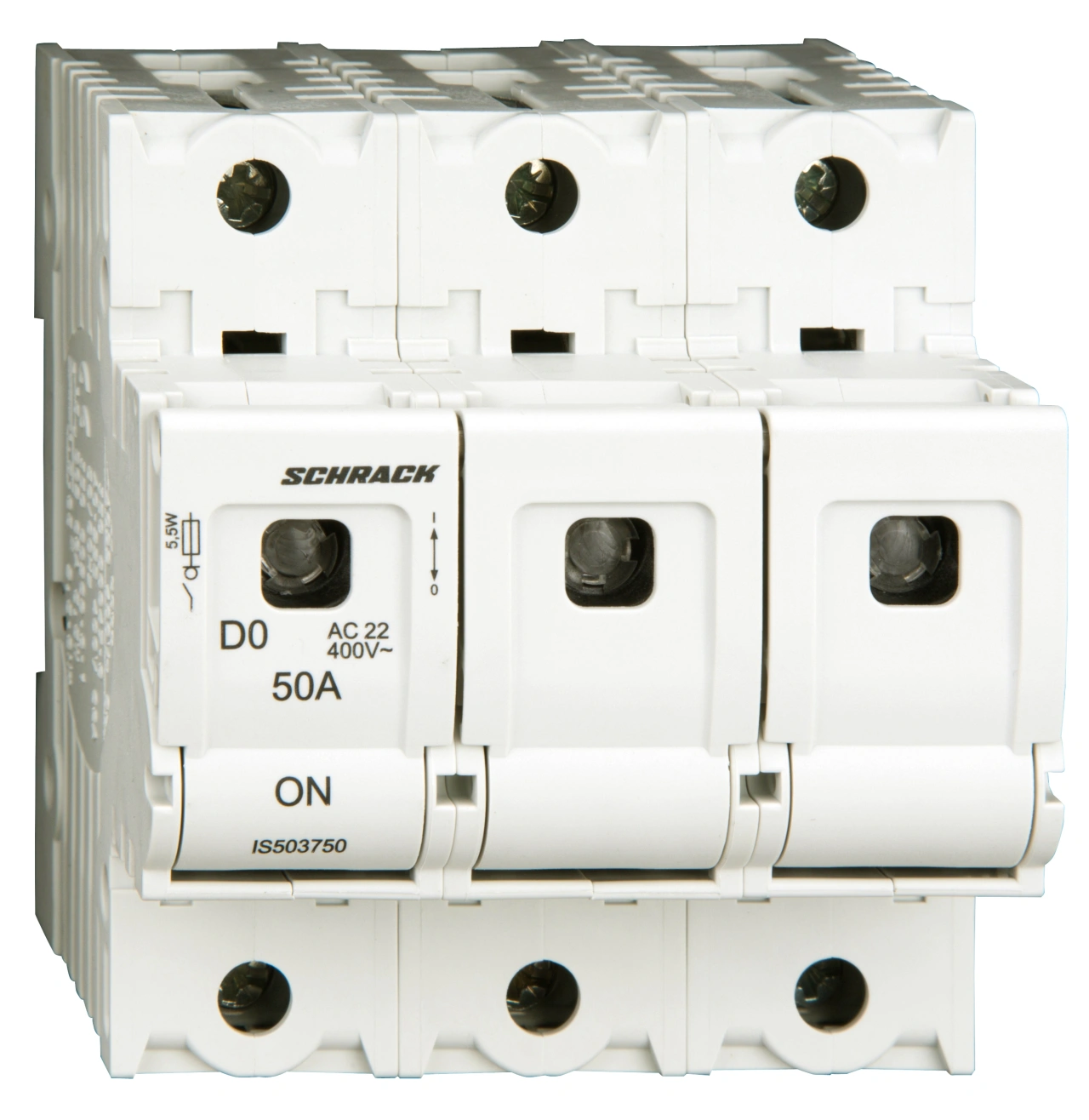 Soclu pentru portfuzibile D02, seria ARROW S, 3-poli, 50A