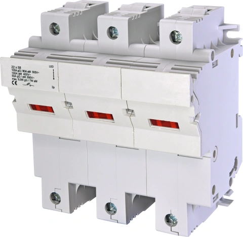 Separator modular pentru portfuzibile 22x58 3p 100A cu LED