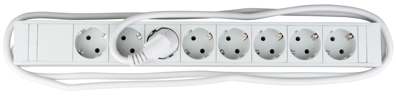 PDU 19", 8xSchuko, profil PVC 1,25U, cablu conex.2m, RAL7035