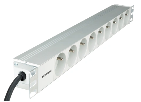 PDU 19", 9xUTE, profil PVC 1U, cablu conexiune 2m,RAL7035_2