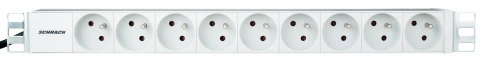 PDU 19", 9xUTE, profil PVC 1U, cablu conexiune 2m,RAL7035_4
