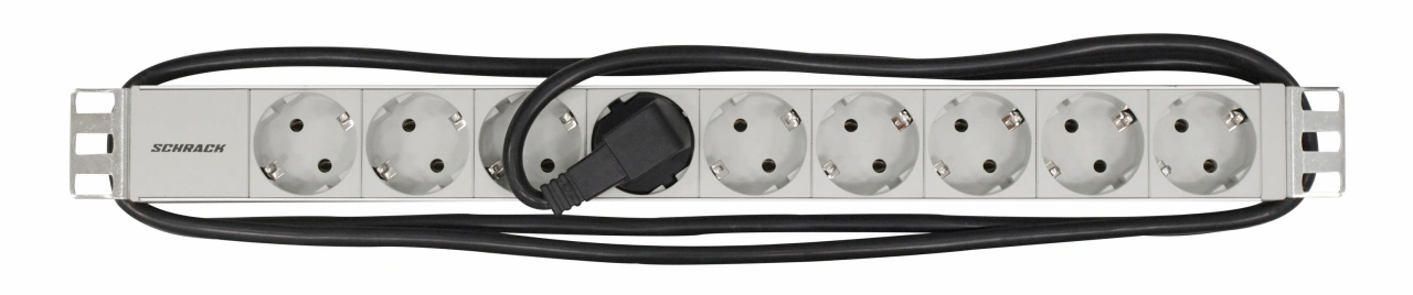 PDU 9xSchuko, 19", Profil ALU 1U, cablu 3m, RAL7035