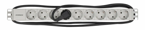 PDU 9xSchuko, 19", Profil ALU 1U, cablu 3m, RAL7035