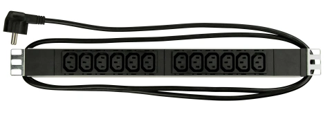 PDU 19", 12xIEC C13, profil ALU 1U, cablu conexiune 2m,negru